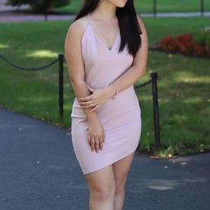 Purple body con dress